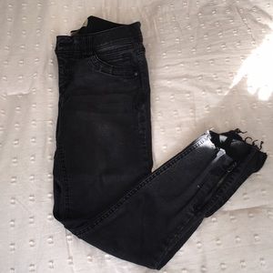 Democracy faded black crop jeans Sz 2